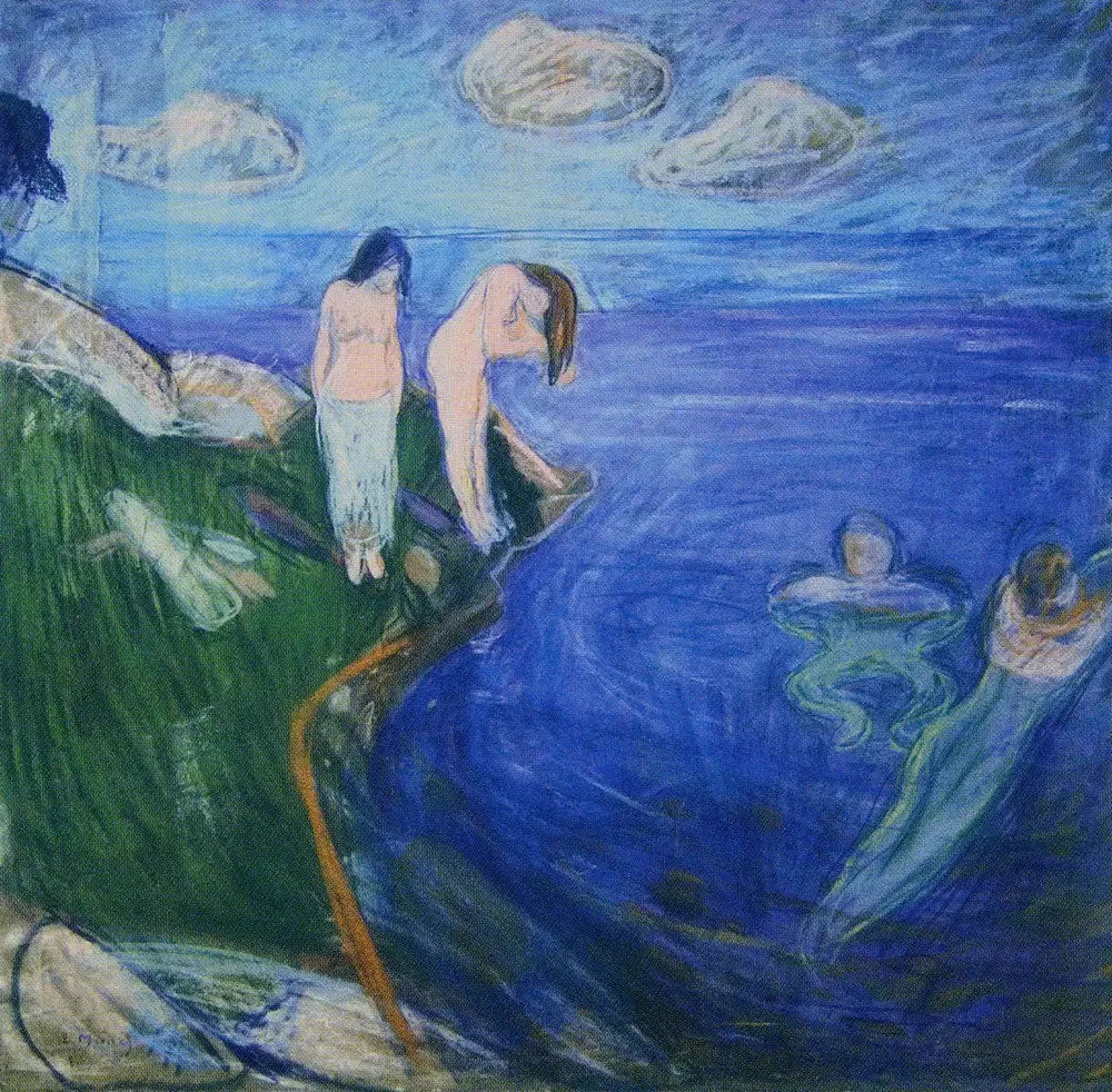 Femmes se baignant - Edvard Munch image 1 copie peinte à la main à l’huile