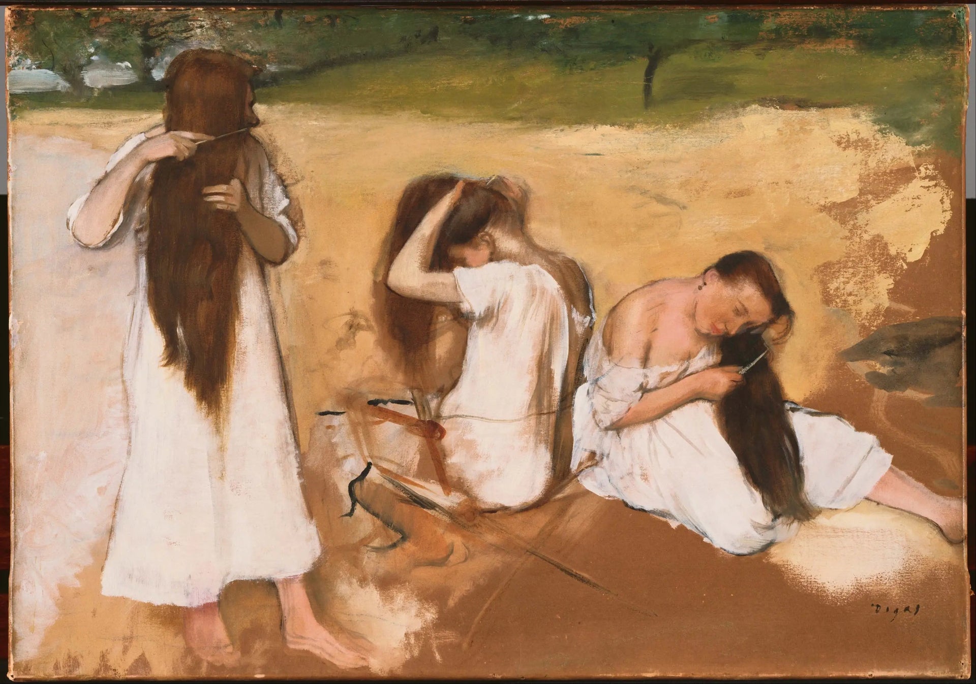 Femmes se peignant les cheveux - Edgar Degas image 1 reproduction d’œuvre d’art à l’huile