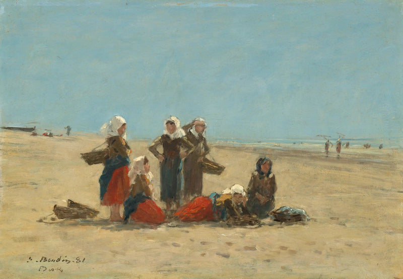 Femmes sur la plage de Berck - Eugène Boudin