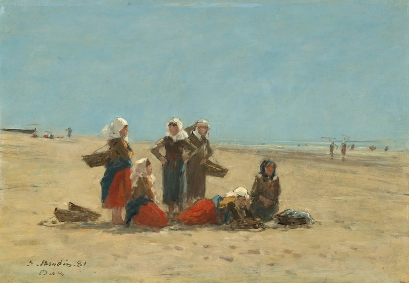 Femmes sur la plage de Berck - Eugène Boudin