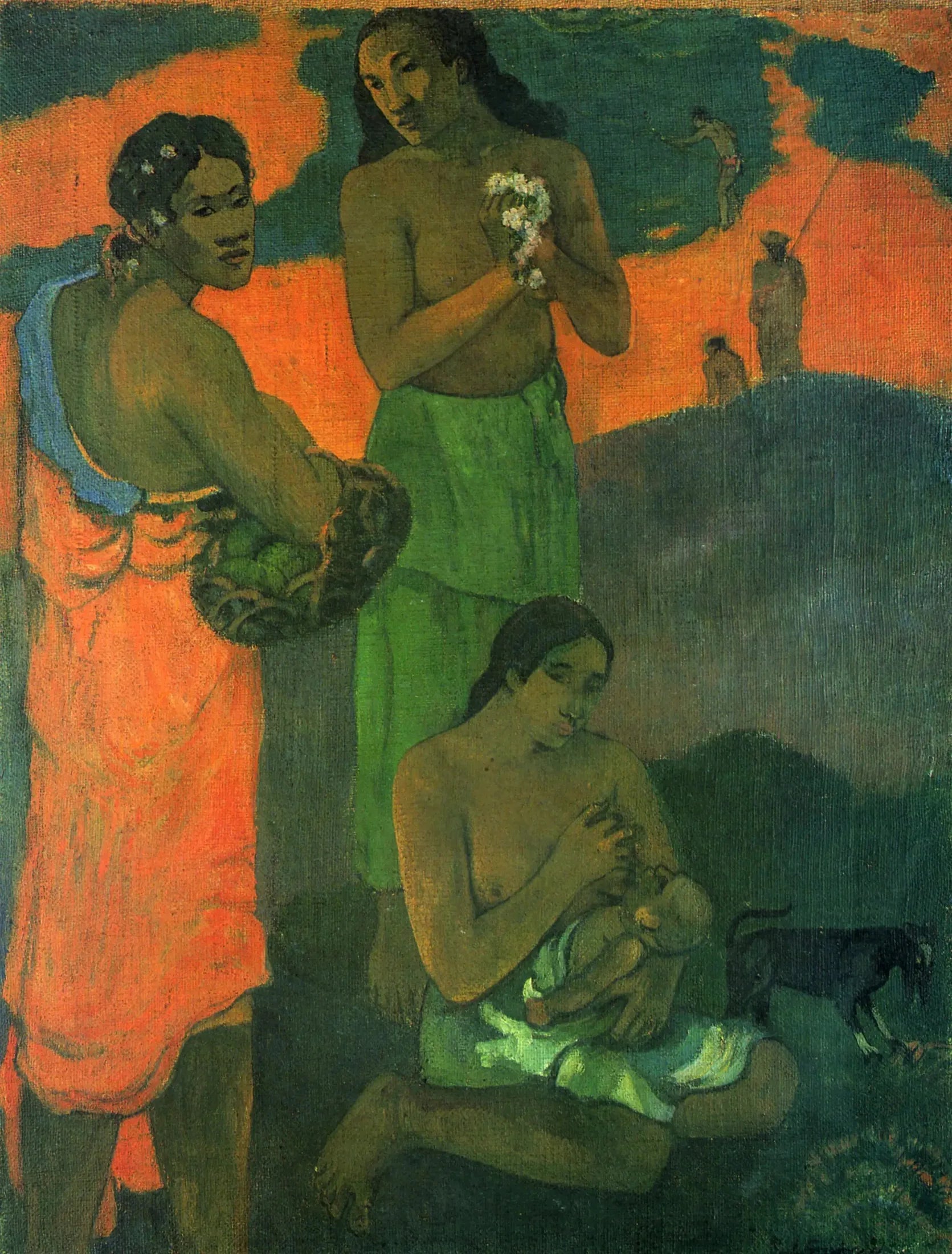 Femmes sur le bord de la mer - Paul Gauguin image 1 copie peinte à la main à l’huile