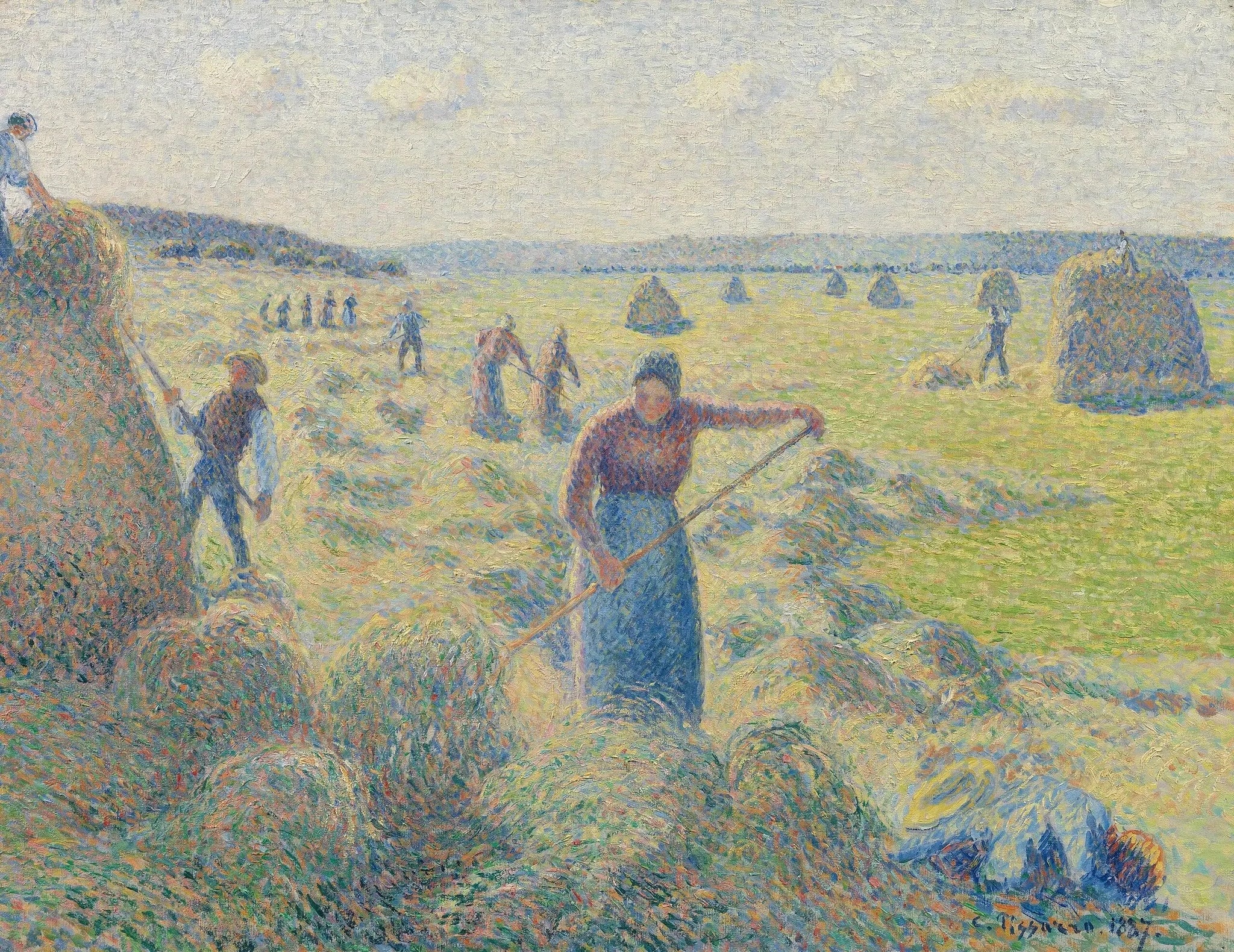 Fenaison, Éragny - Camille Pissarro image 1 reproduction réalisée par Alpha Reproduction