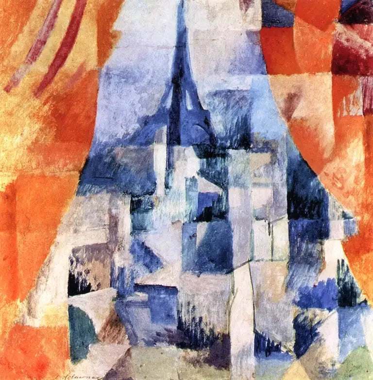 Fenêtre aux rideaux orange - Robert Delaunay image 1 reproduction artisanale de tableau