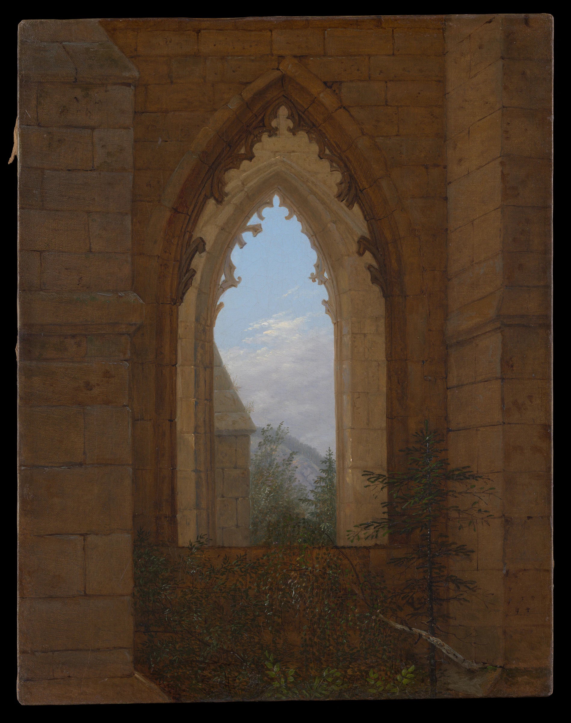 Fenêtres gothiques dans les ruines du monastère d'Oybin - Carl Gustav Carus