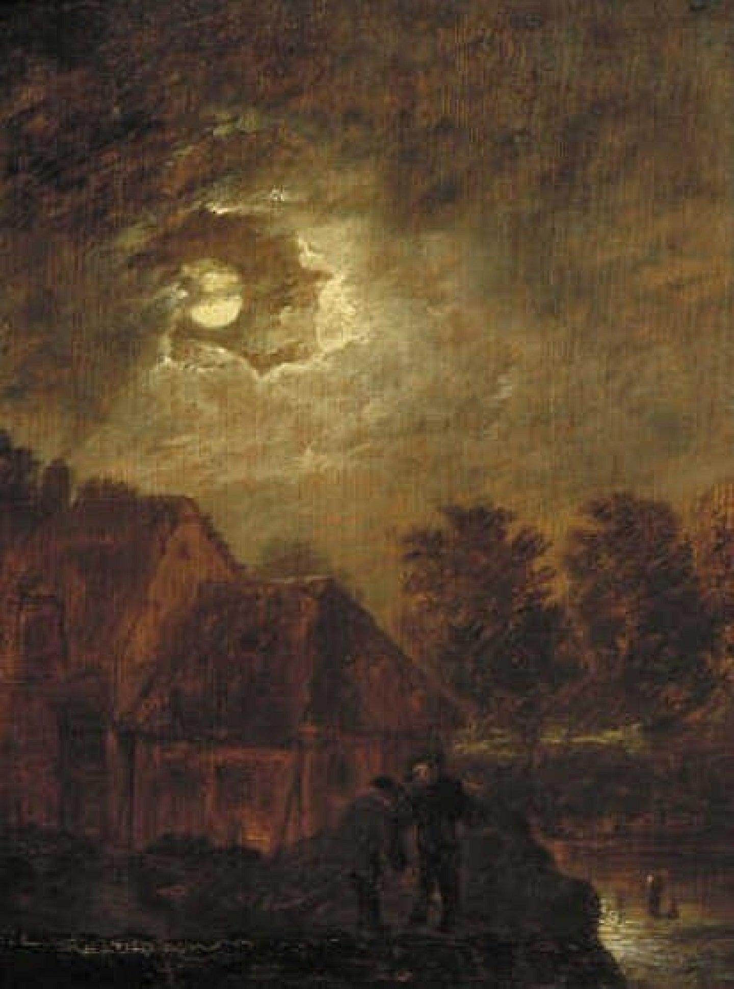 Ferme au clair de lune - Adriaen Brouwer image 1 reproduction d’œuvre d’art à l’huile