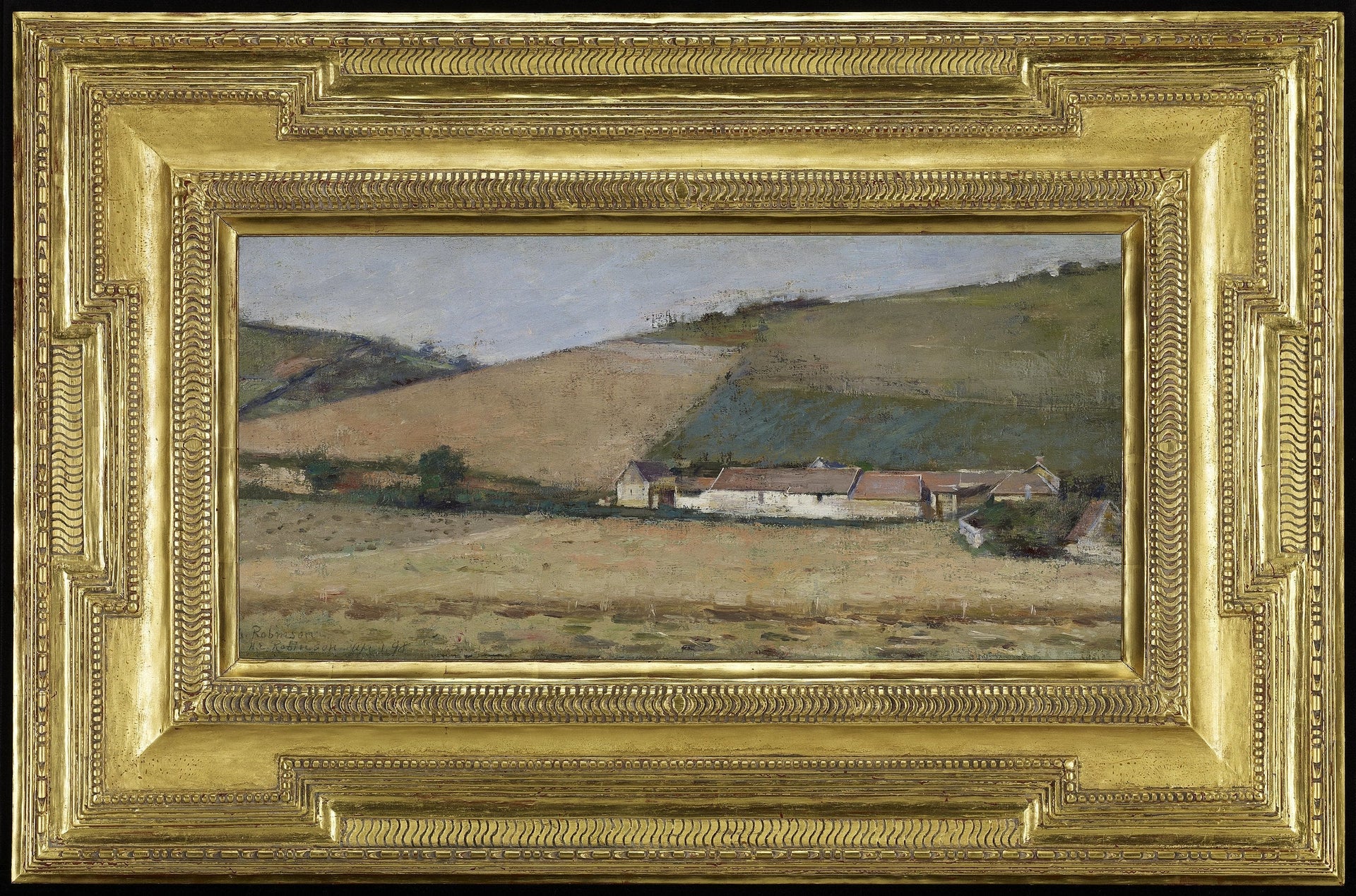Ferme au milieu des collines, Giverny - Theodore Robinson image 1 reproduction de peinture à l’huile
