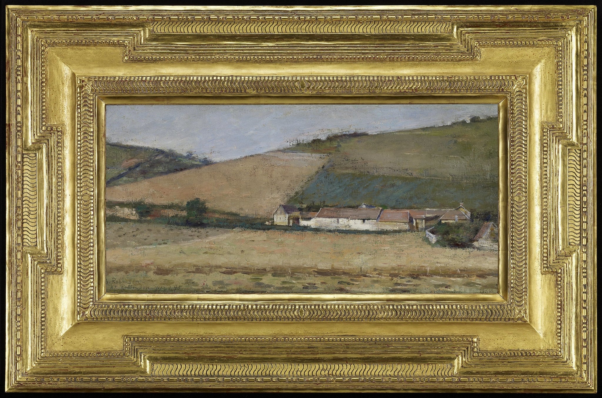 Ferme au milieu des collines, Giverny - Theodore Robinson image 1 reproduction de peinture à l’huile
