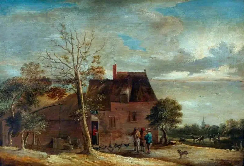 Ferme avec personnages - David Teniers le Jeune image 1 reproduction d’œuvre d’art à l’huile