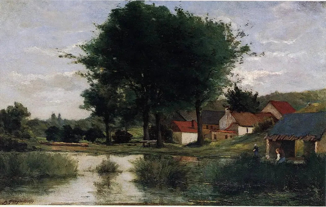 Ferme près d'un étang, ou Paysage d'automne - Paul Gauguin image 1 reproduction de peinture à l’huile