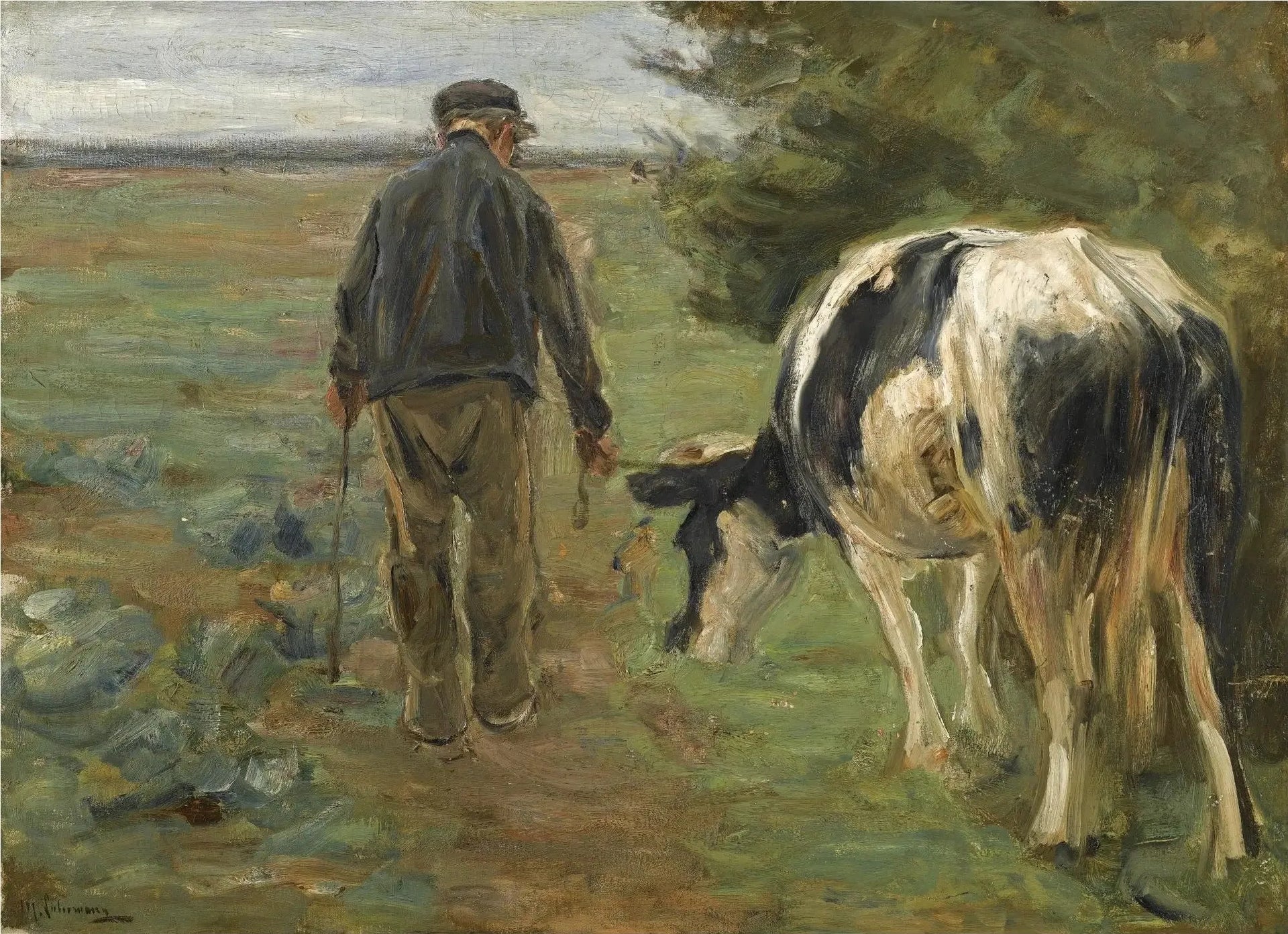 Fermier et vache - Max Liebermann image 1 tableau peint à l’huile sur toile