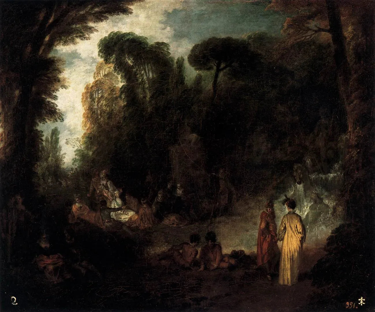 Fête dans un parc - Antoine Watteau image 1 tableau peint à l’huile sur toile