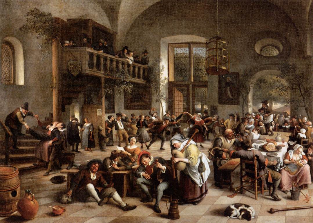 Fête dans une auberge - Jan Steen image 1 reproduction réalisée par Alpha Reproduction