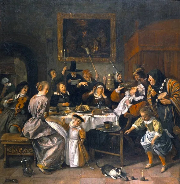 Fête de la Douzième Nuit - Jan Steen image 1 copie peinte à la main à l’huile
