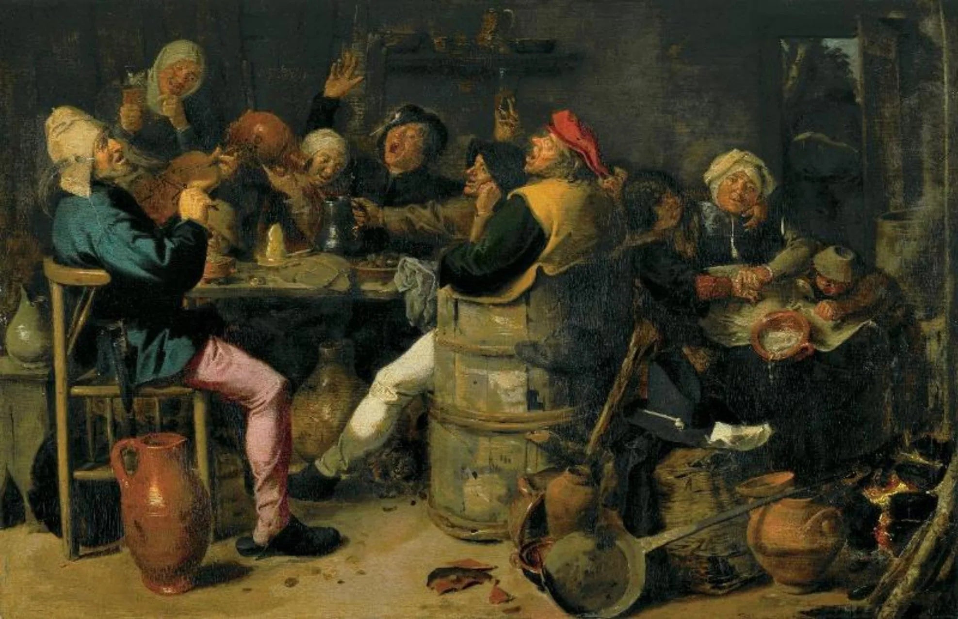 Fête de paysans - Adriaen Brouwer image 1 reproduction d’œuvre d’art à l’huile
