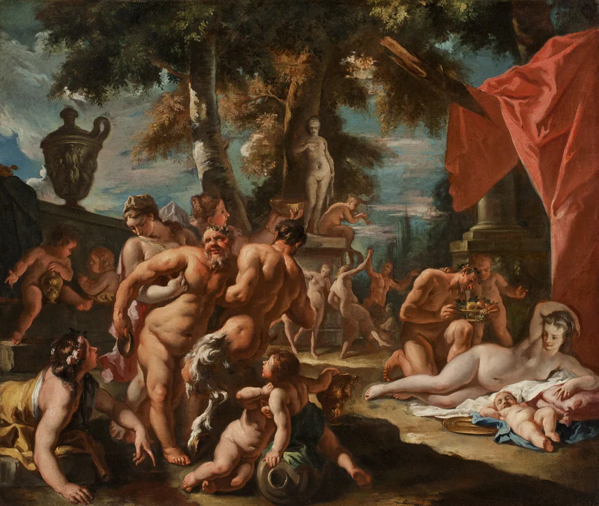 Fête de Silène - Sebastiano Ricci image 1 copie peinte à la main à l’huile