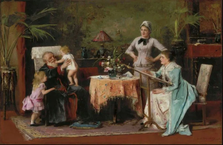 Fête du grand-père - Mihály Munkácsy image 1 tableau peint à l’huile sur toile