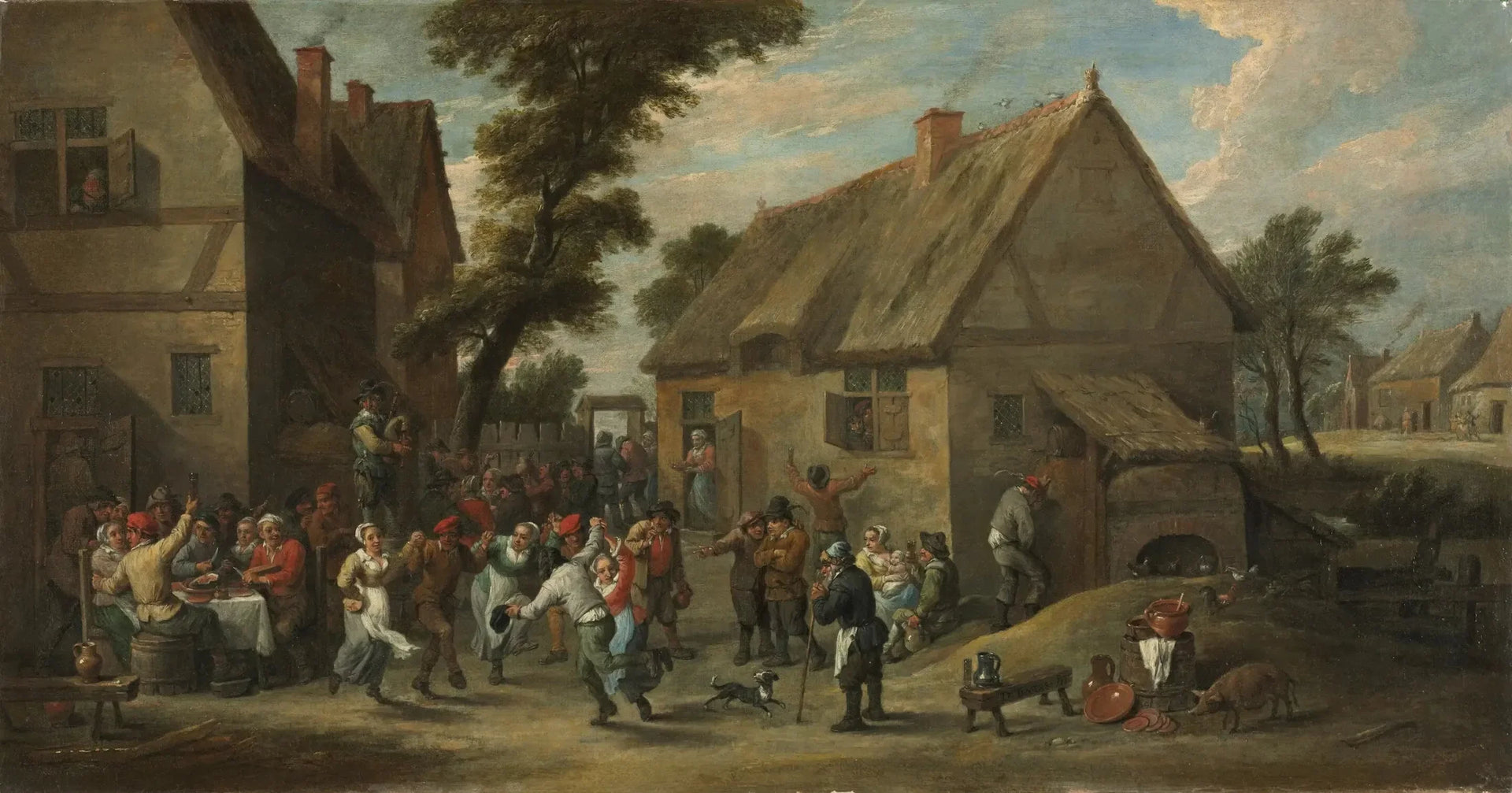 Fête du village - David Teniers le Jeune image 1 reproduction artisanale de tableau