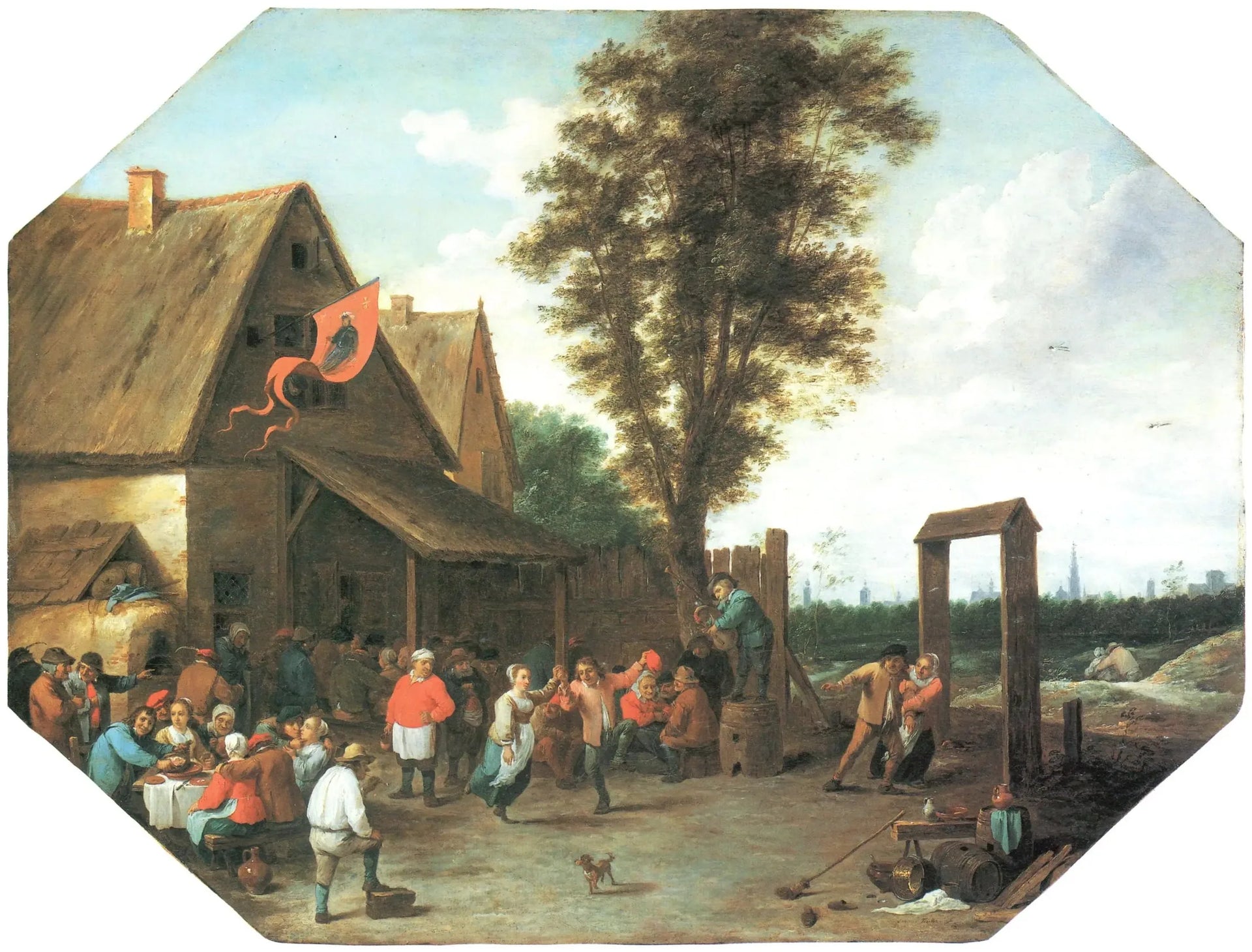 Fête du village de la Saint-Georges - David Teniers le Jeune image 1 copie de tableau peinte à la main