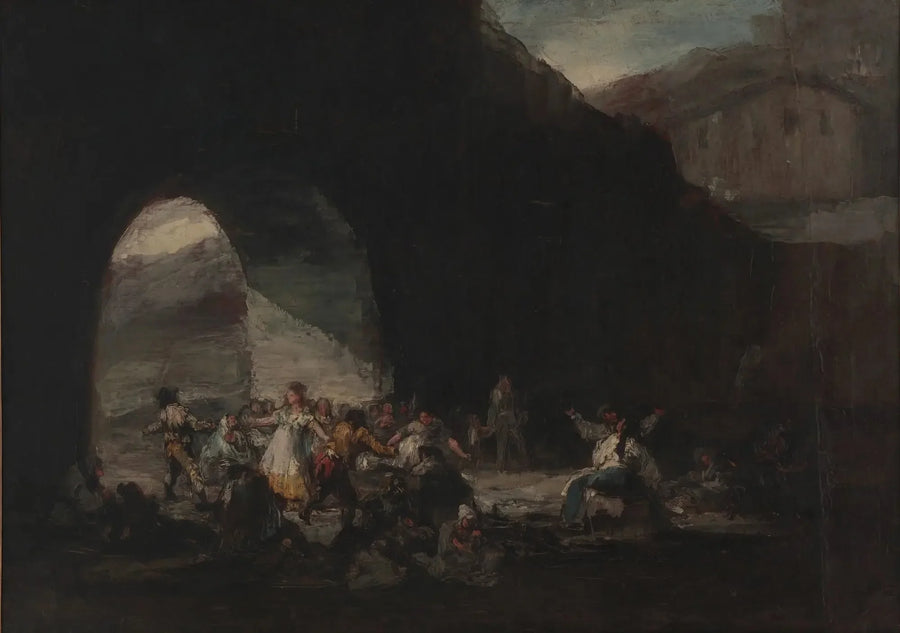 Fête populaire sous un pont ou bal populaire - Francisco de Goya