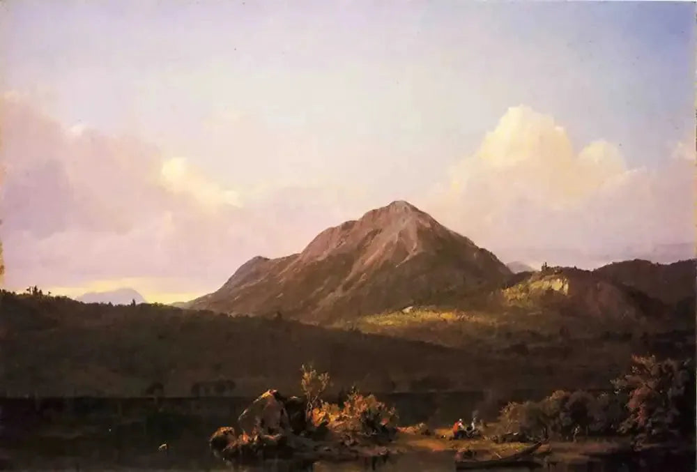 Feu de camp dans la nature du Maine - Frederic Edwin Church image 1 reproduction artisanale de tableau