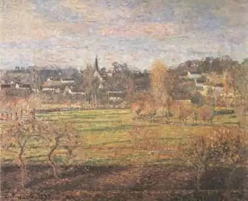 Février, soleil levant, Bazincourt - Camille Pissarro