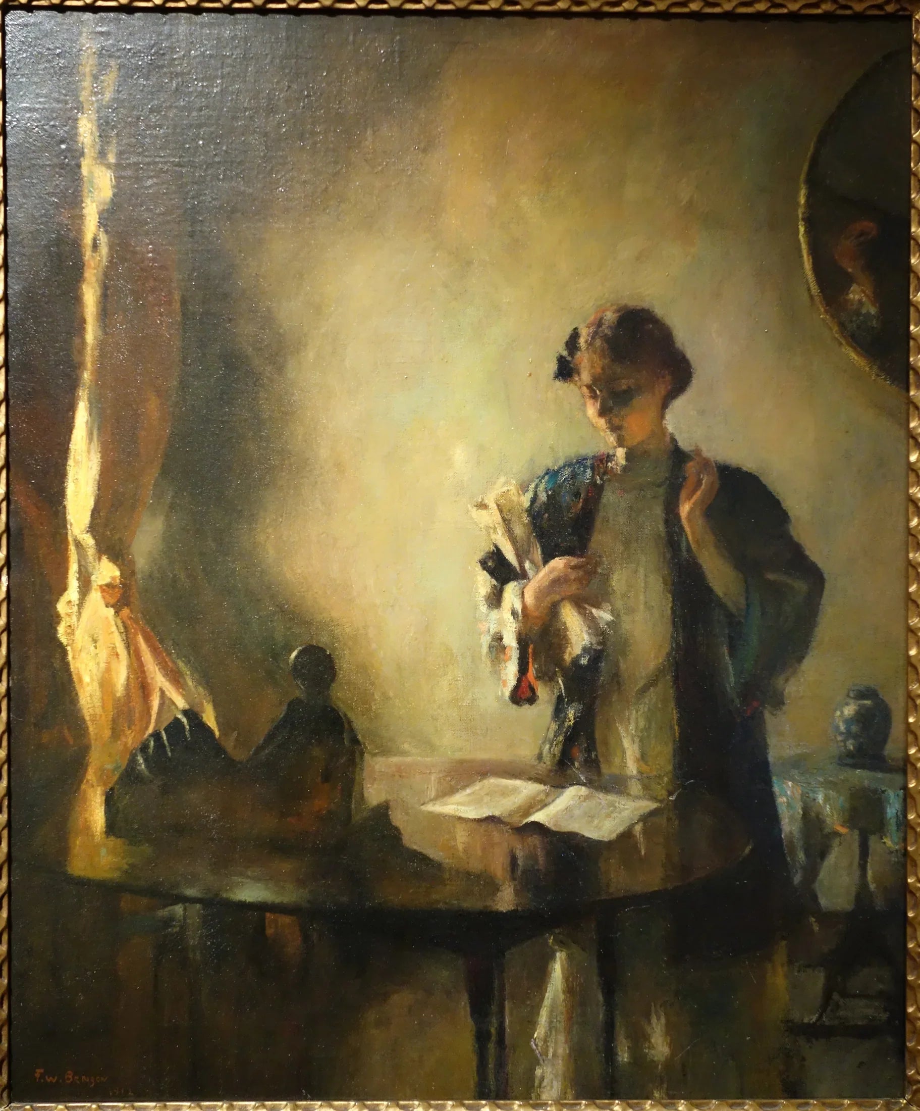 Figure dans une pièce - Frank Weston Benson image 1 reproduction d’œuvre d’art à l’huile