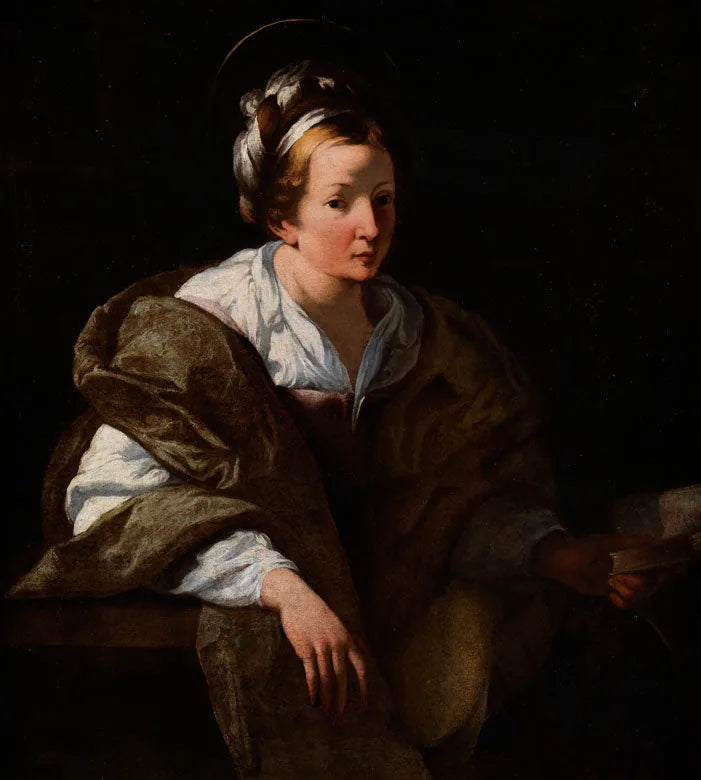 Figure féminine avec une auréole - Bernardo Strozzi image 1 copie peinte à la main à l’huile