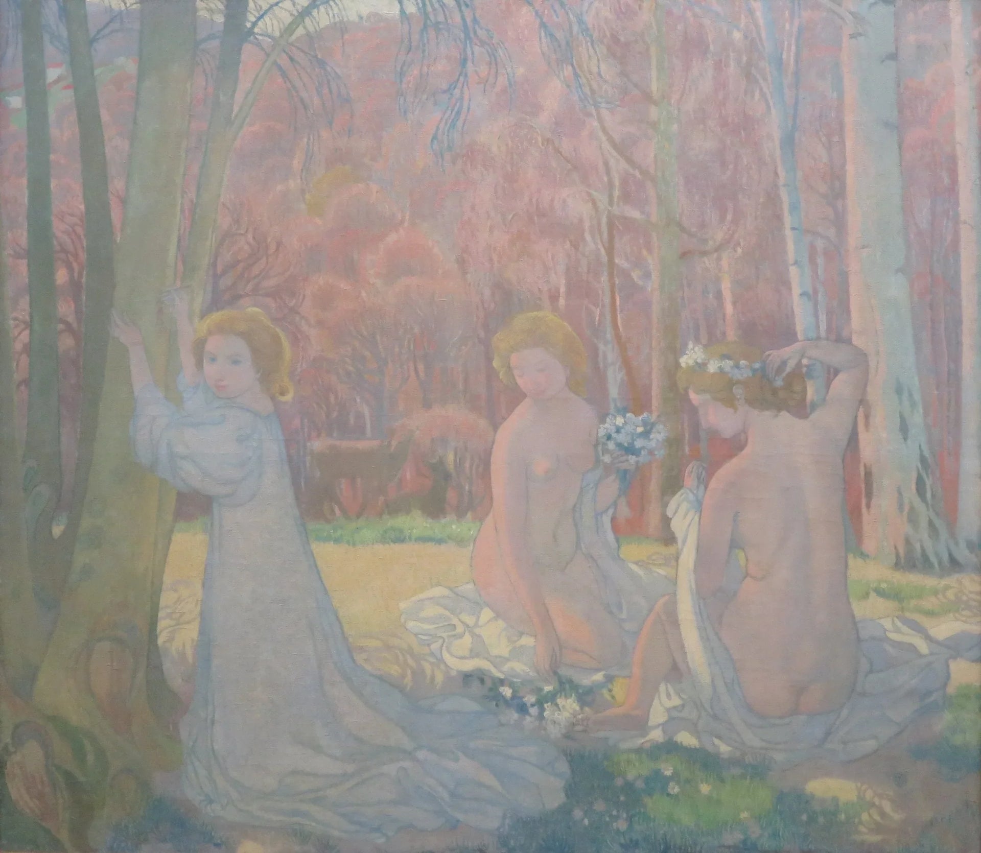 Figures dans un paysage printanier (Bosquet sacré) - Maurice Denis image 1 tableau peint à l’huile sur toile