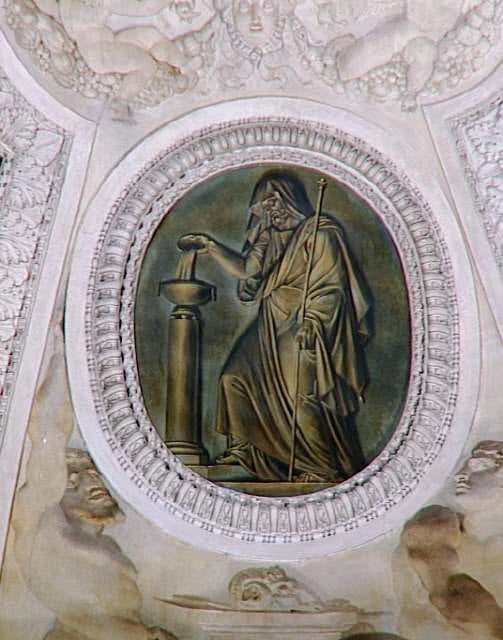 Figures d'hommes qui portent quatre médaillons imitant le bronze - Jean Baptiste Mauzaisse