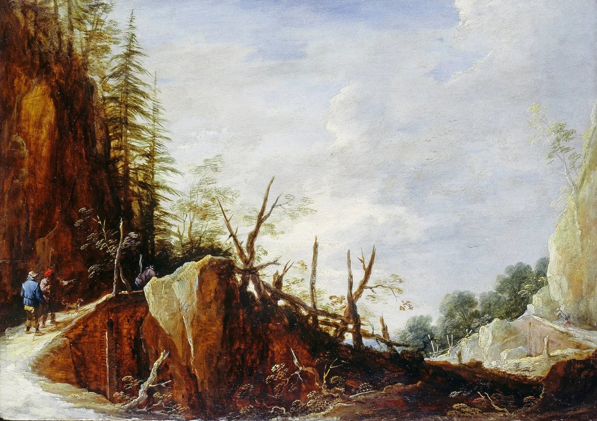 Figures sur un col rocheux - David Teniers le Jeune image 1 copie de tableau peinte à la main