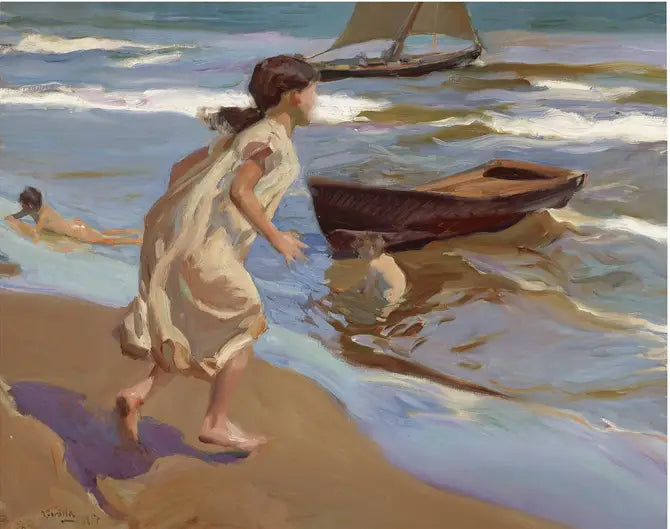 Filet entrant dans l'eau - Joaquín Sorolla image 1 reproduction artisanale de tableau