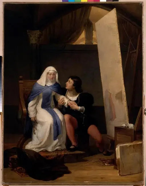 Filippo Lippi et Lucrezia Buti - Paul Delaroche image 1 reproduction artisanale de tableau