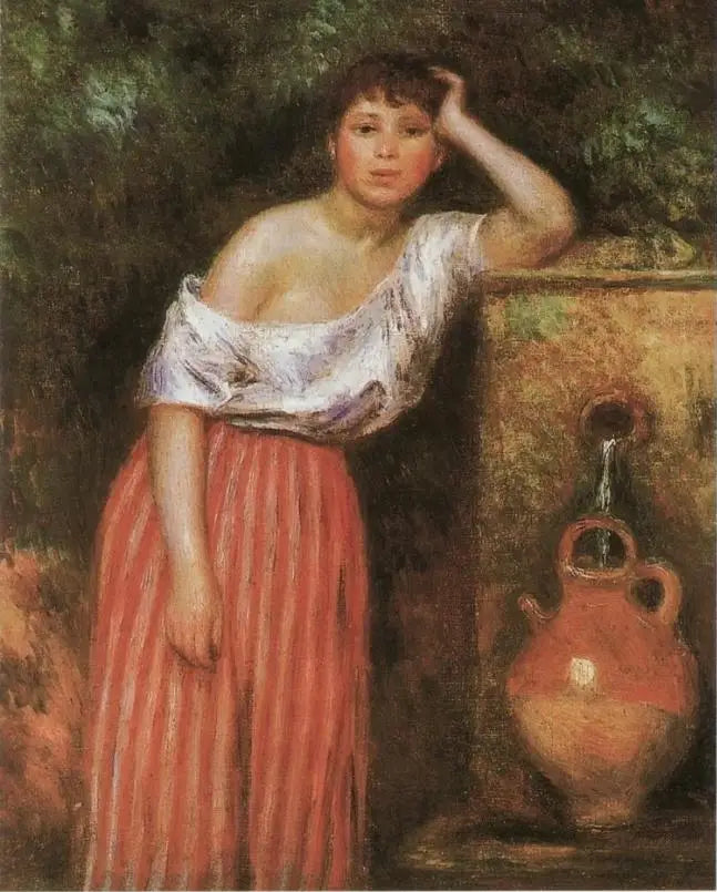 Fille à côté d'une fontaine - Pierre-Auguste Renoir