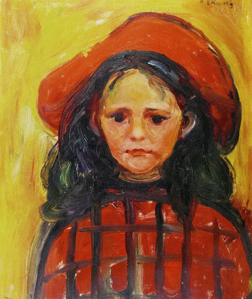 Fille à la robe rouge et au chapeau rouge - Edvard Munch image 1 reproduction réalisée par Alpha Reproduction