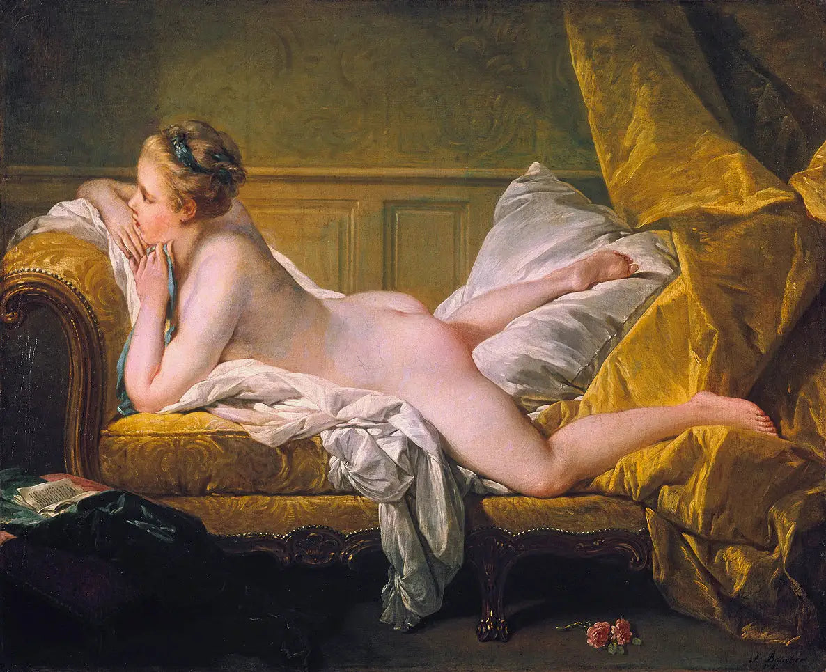 Fille allongée - François Boucher image 1 reproduction artisanale de tableau