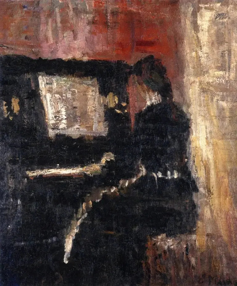 Fille au piano - Edvard Munch image 1 reproduction d’œuvre d’art à l’huile