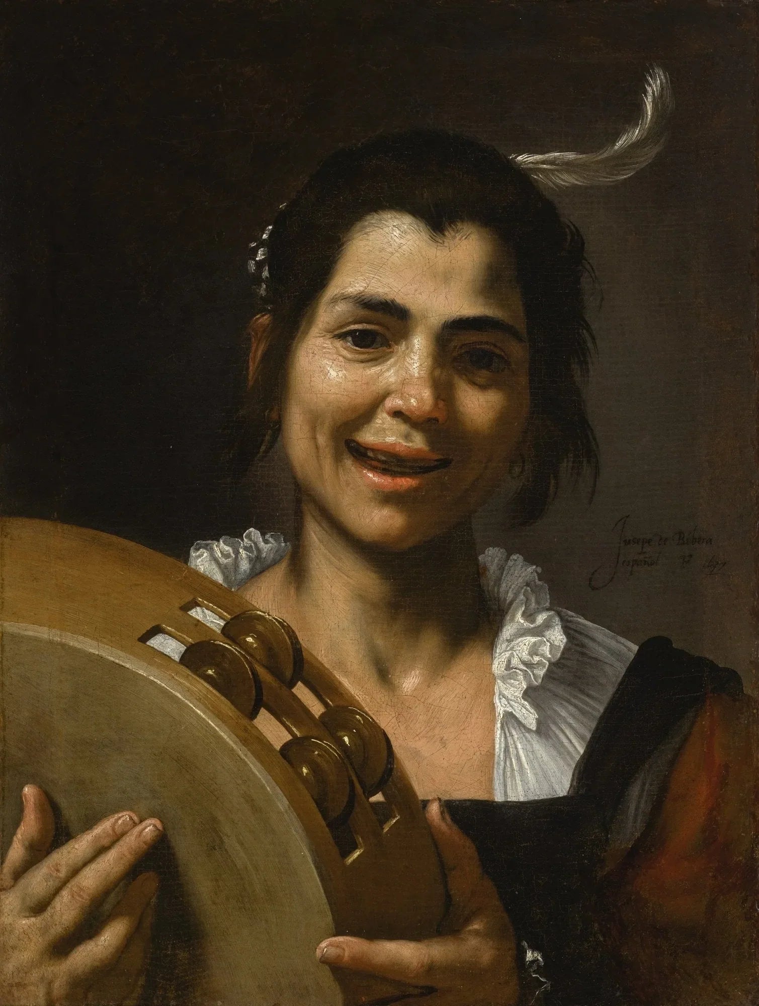 Fille au tambourin - Jusepe de Ribera image 1 reproduction de peinture à l’huile