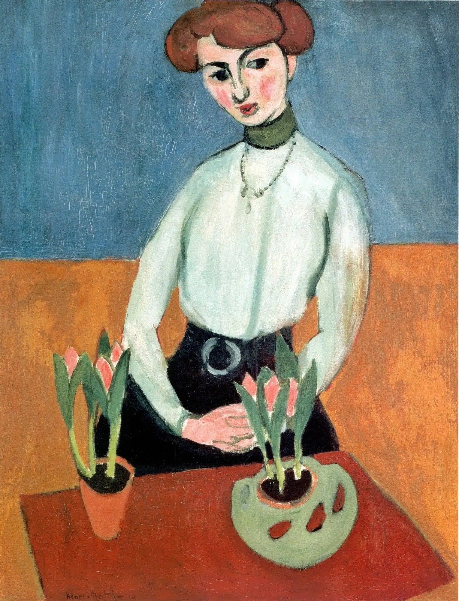 Fille aux tulipes - Henri Matisse image 1 reproduction artisanale de tableau