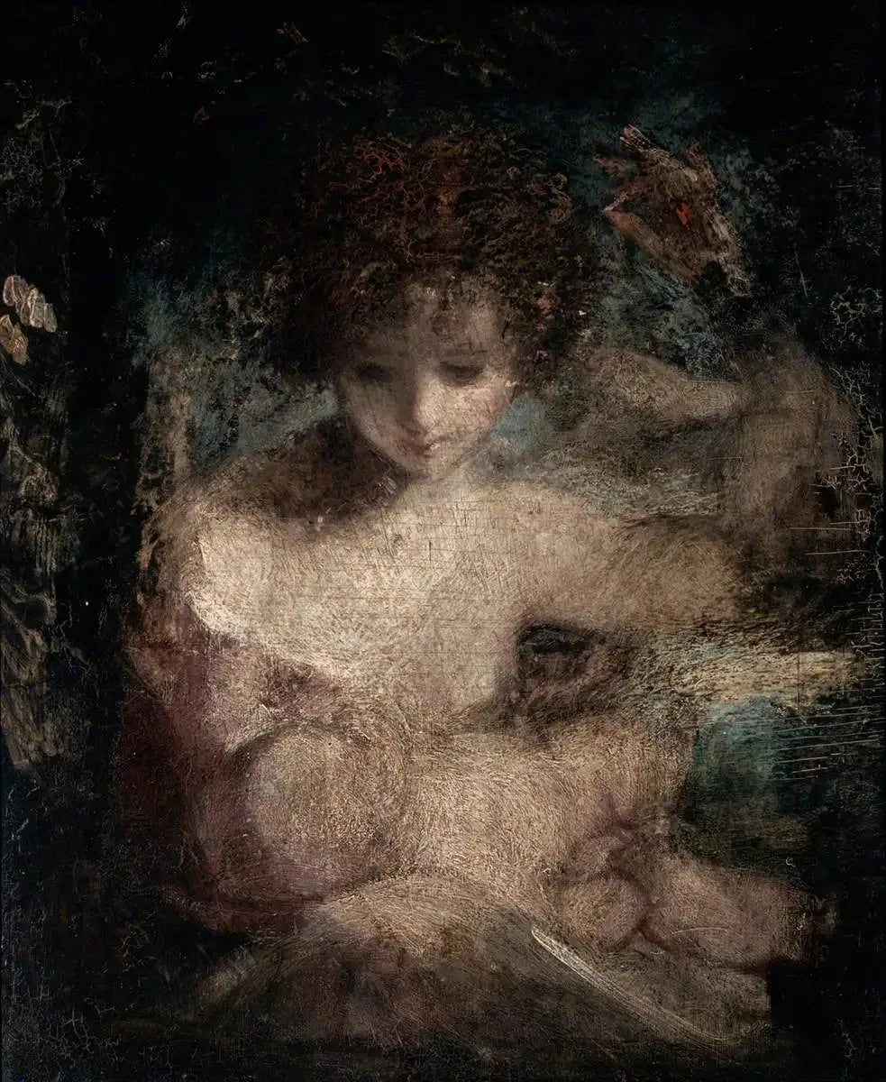 Fille avec un bébé - Joshua Reynolds image 1 reproduction de peinture à l’huile
