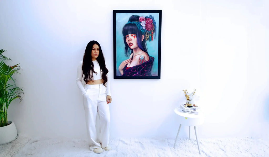 Fille avec un Chignon Floral | 60 x 90 cm image 4 tableau peint à l’huile sur toile