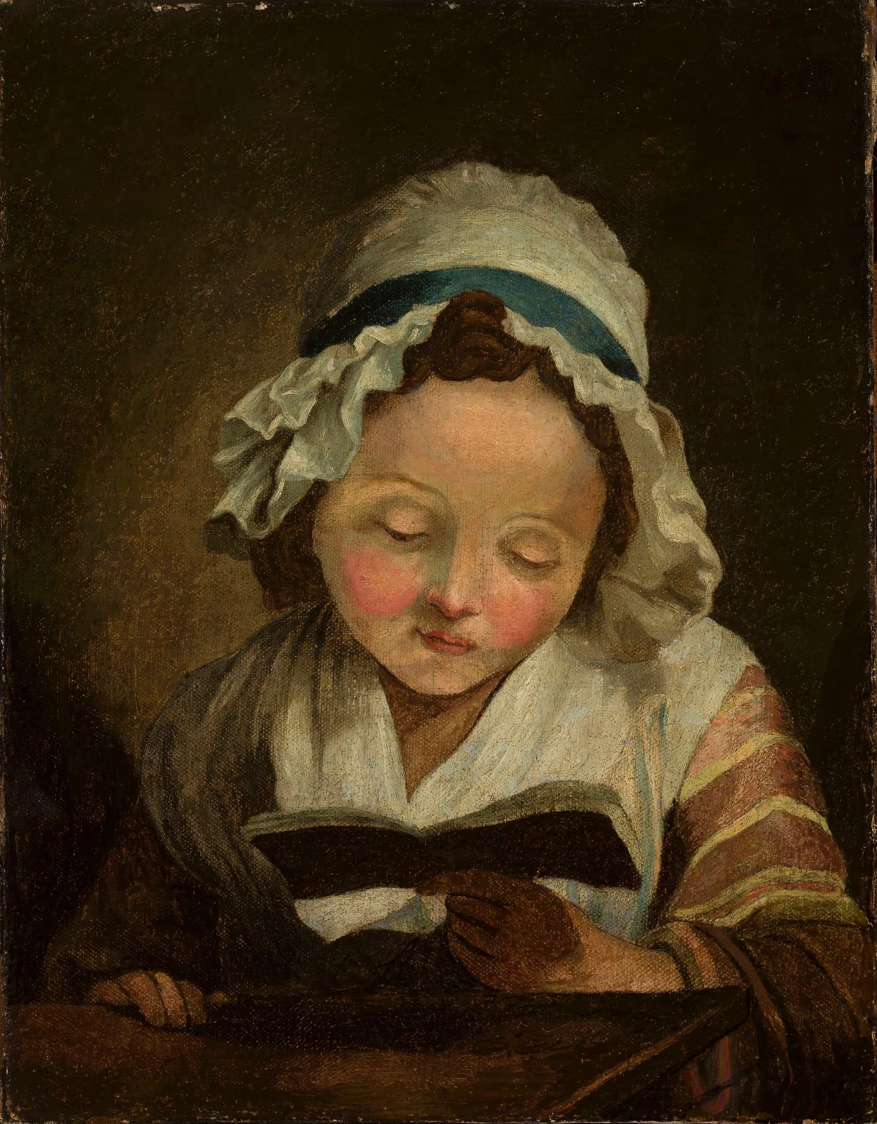 Fille avec un livre - Jean-Baptiste Greuze image 1 reproduction de peinture à l’huile