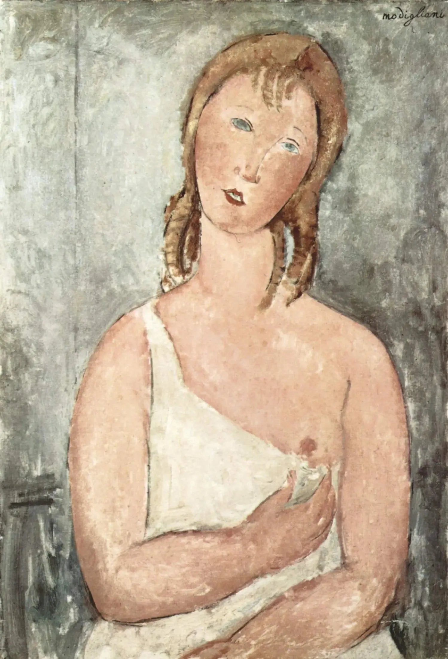 Fille dans la chemise - Amedeo Modigliani image 1 reproduction de peinture à l’huile