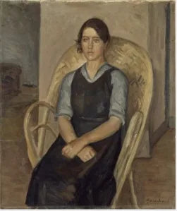 Fille dans une chaise panier - Jean Marchand image 1 reproduction de peinture à l’huile