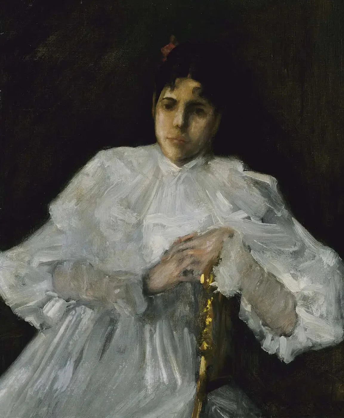 Fille en blanc - William Merritt Chase image 1 reproduction réalisée par Alpha Reproduction
