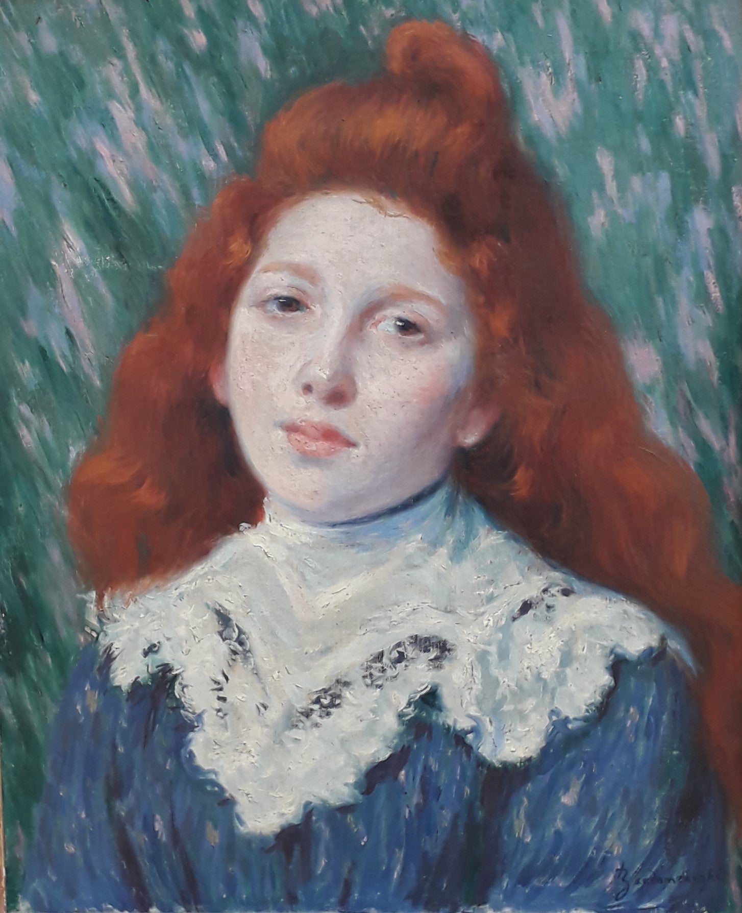 fille en col blanc - Federico Zandomeneghi image 1 copie de tableau peinte à la main