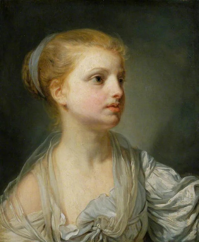 Fille en robe blanche - Jean-Baptiste Greuze image 1 reproduction artisanale de tableau