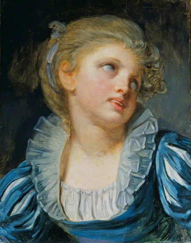 Fille en robe bleue - Jean-Baptiste Greuze image 1 reproduction artisanale de tableau