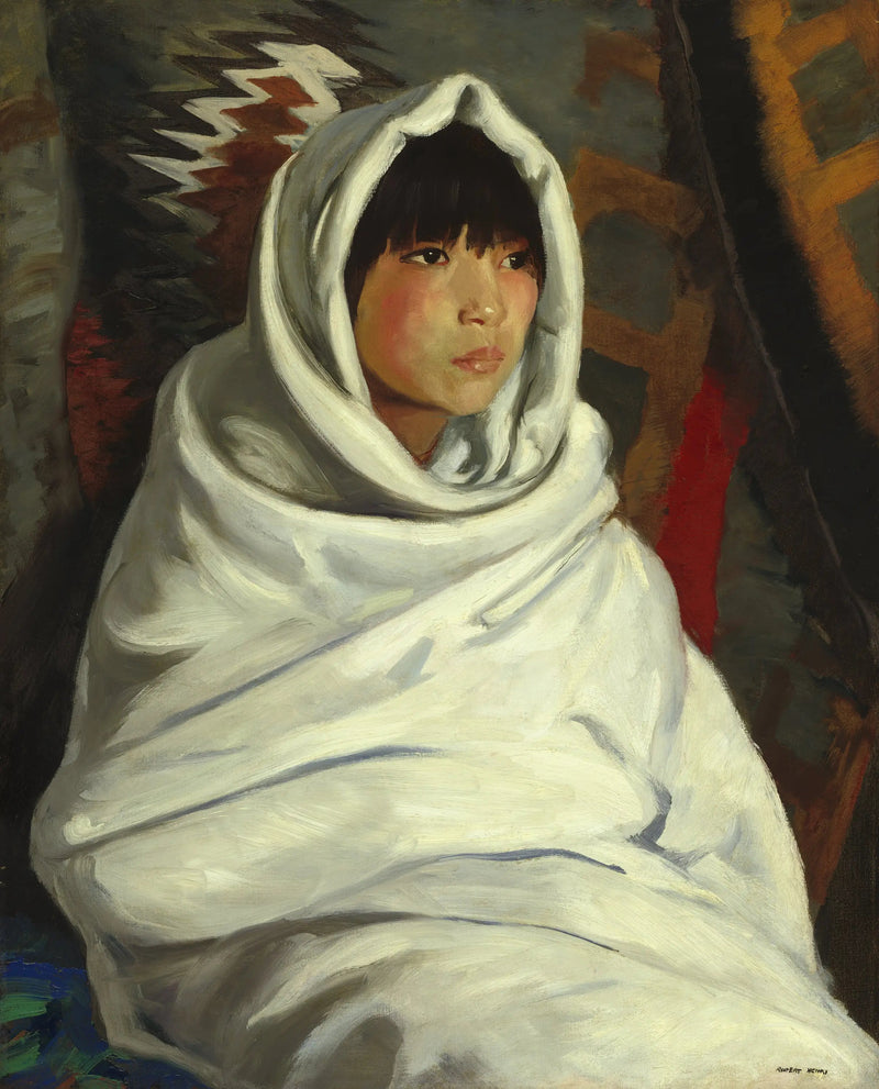 Fille indienne dans une couverture blanche - Robert Henri