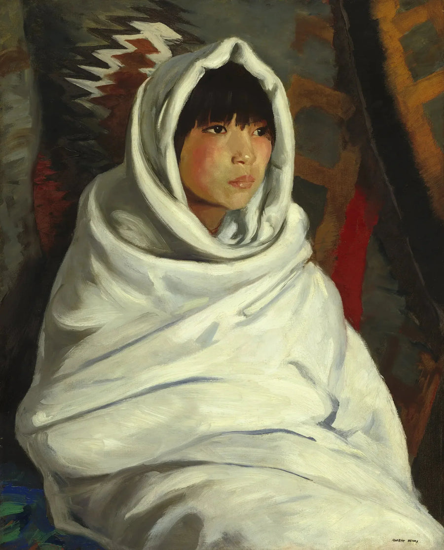 Fille indienne dans une couverture blanche - Robert Henri