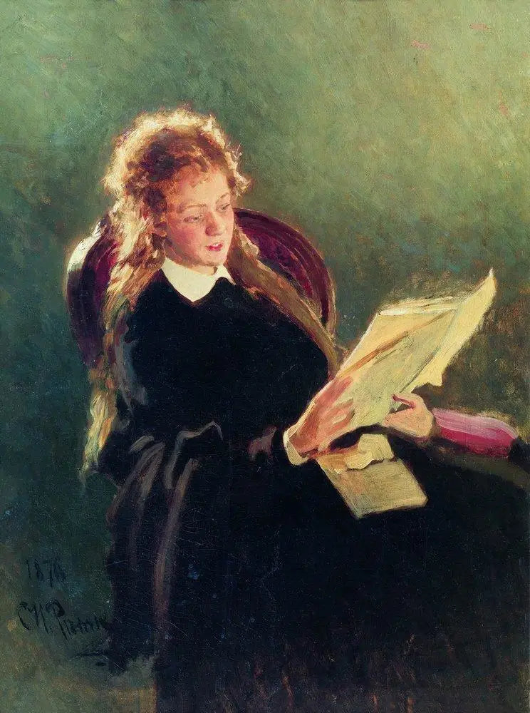 Fille lisant - Ilya Repin image 1 tableau peint à l’huile sur toile
